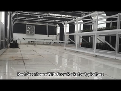 Szklarnie na dachu z regalami do uprawy