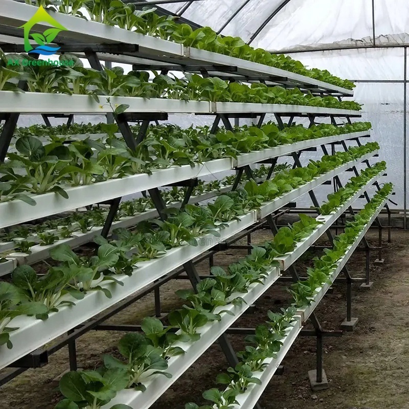 Greenhouse NFT hydroponic syestem soilless cultivation A-Shaped multi-layer PVC nutrient solution vegetable planting